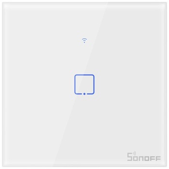 Intrerupator inteligent cu touch Sonoff T0 EU TX, Wireless, 1 canal, compatibil iOS/Android, Amazon Alexa/Google Assistant, sticla, Alb Intrerupator inteligent cu touch Sonoff T0 EU TX, Wireless, 1 canal, compatibil iOS/Android, Amazon Alexa/Google Assistant, sticla, Alb