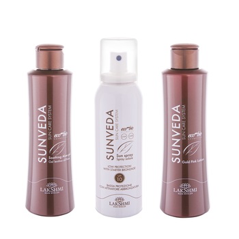 Set 3 produse lotiune hidratanta dupa plaja gold pink 150ml, gel cu aloe vera calmant dupa bronzare 200 ml si spray cu protectie solara scazuta 10spf 150ml, Lakshmi, produse bio organice protectie solara si ingrijirea pielii dupa soare Set 3 produse lotiune hidratanta dupa plaja gold pink 150ml, gel cu aloe vera calmant dupa bronzare 200 ml si spray cu protectie solara scazuta 10spf 150ml, Lakshmi, produse bio organice protectie solara si ingrijirea pielii dupa soare
