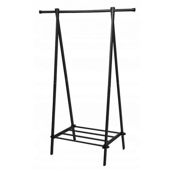 Suport de haine cu raft pentru pantofi, negru, Modernhome, Negru, ylt-0311e