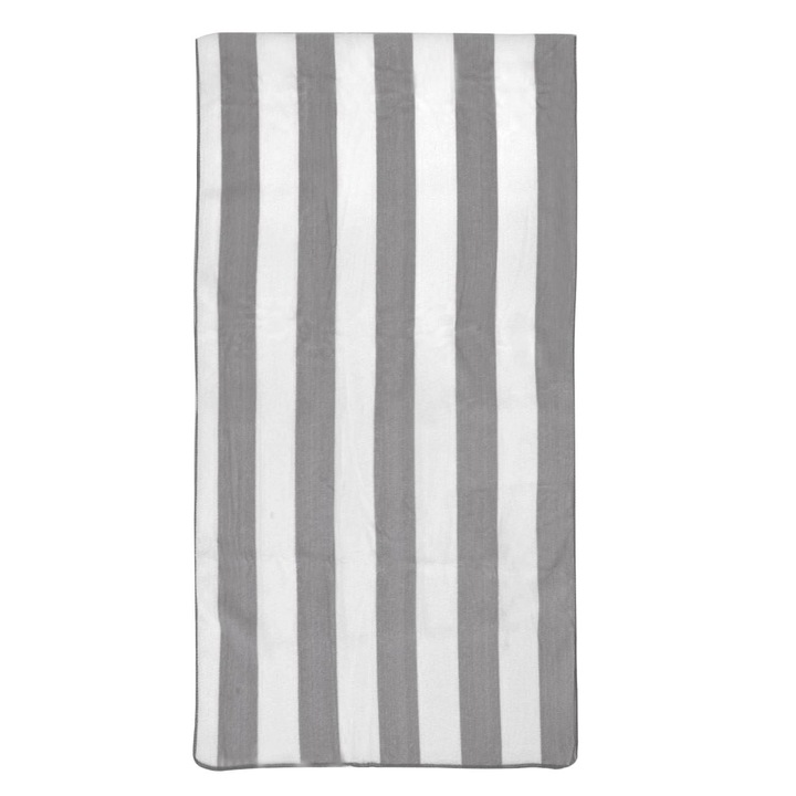 Плажна кърпа, микрофибър, сива, 75x150 см