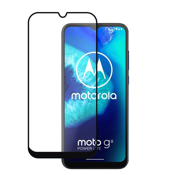 Wozinsky szuper kemény üvegfólia Motorola Moto G8 Power Lite készülékhez, teljes borítóval, tokbarát, fekete