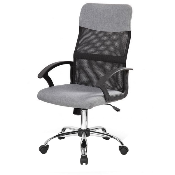 Scaun de birou rotativ, Modernhome, Gri cu Crom, 8267