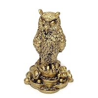 Bufnita aurie pe monede remediu Feng Shui din Rasina, 40 mm lungime