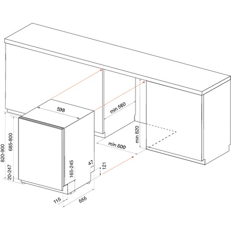 Masina de spalat vase incorporabila Indesit DIO3C24ACE, 14 seturi, 9 programe, Clasa A++, Fast&Clean, Push&Go, Tava tacamuri, Semnal luminos, 60 cm