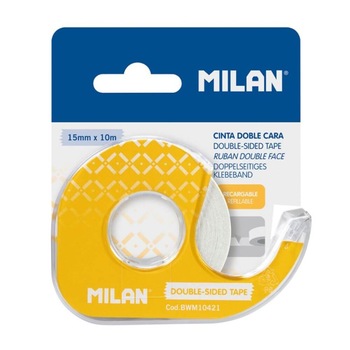 Banda Adeziva Dubla MILAN cu Suport, 15mm x 10m, Transparenta Banda Adeziva Dubla MILAN cu Suport, 15mm x 10m, Transparenta