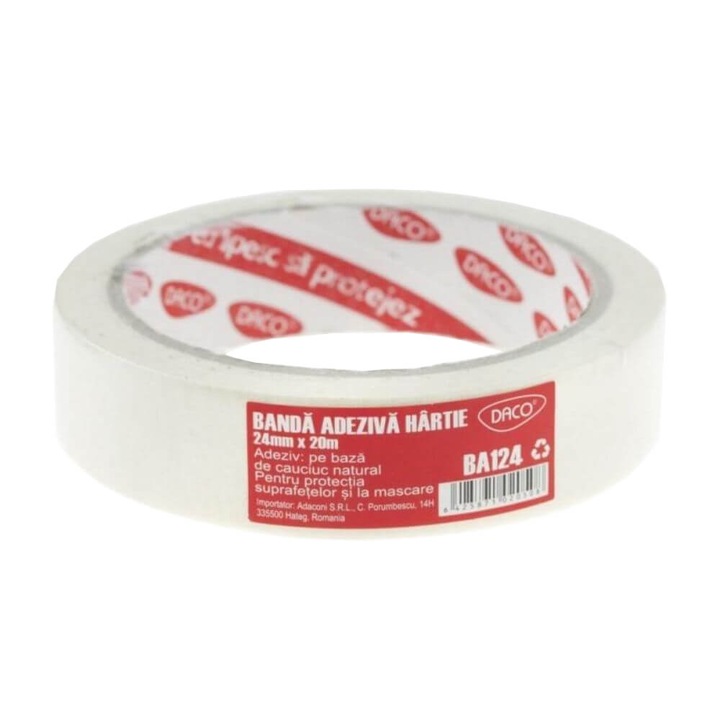 DACO papír ragasztószalag, 24mm x 22m, dobozos csomagolás