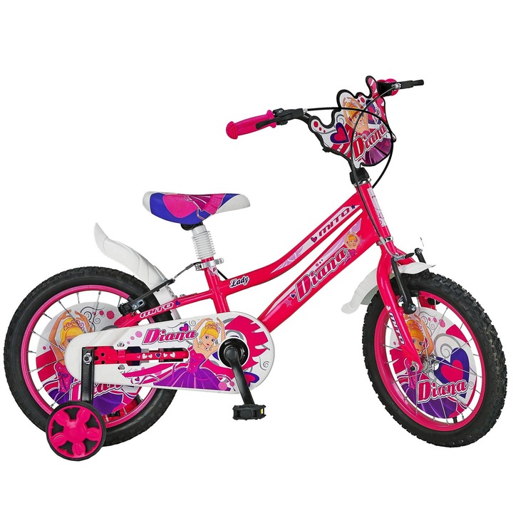 Bicicleta copii 16" MITO Diana, roz, varsta 4-6 ani