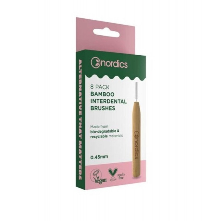 Bambusz fogközi kefe készlet, 0,45 mm-es, 8 darabos