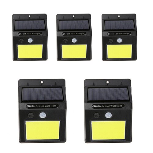 Pachet 5 Lampi Solare GAIA ,Pro48, Puternice De Perete Cu Senzor De Miscare Si Lumina Cu 48 Leduri COB ,Rezistente La Apa,IP65