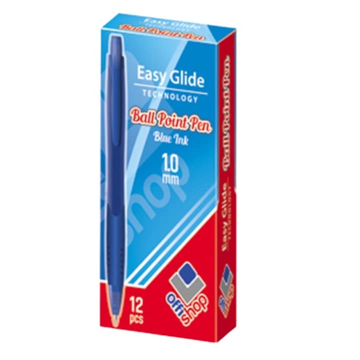 Химикалка, Easy Glide, синьо мастило, комплект 12 броя - OFFISHOP