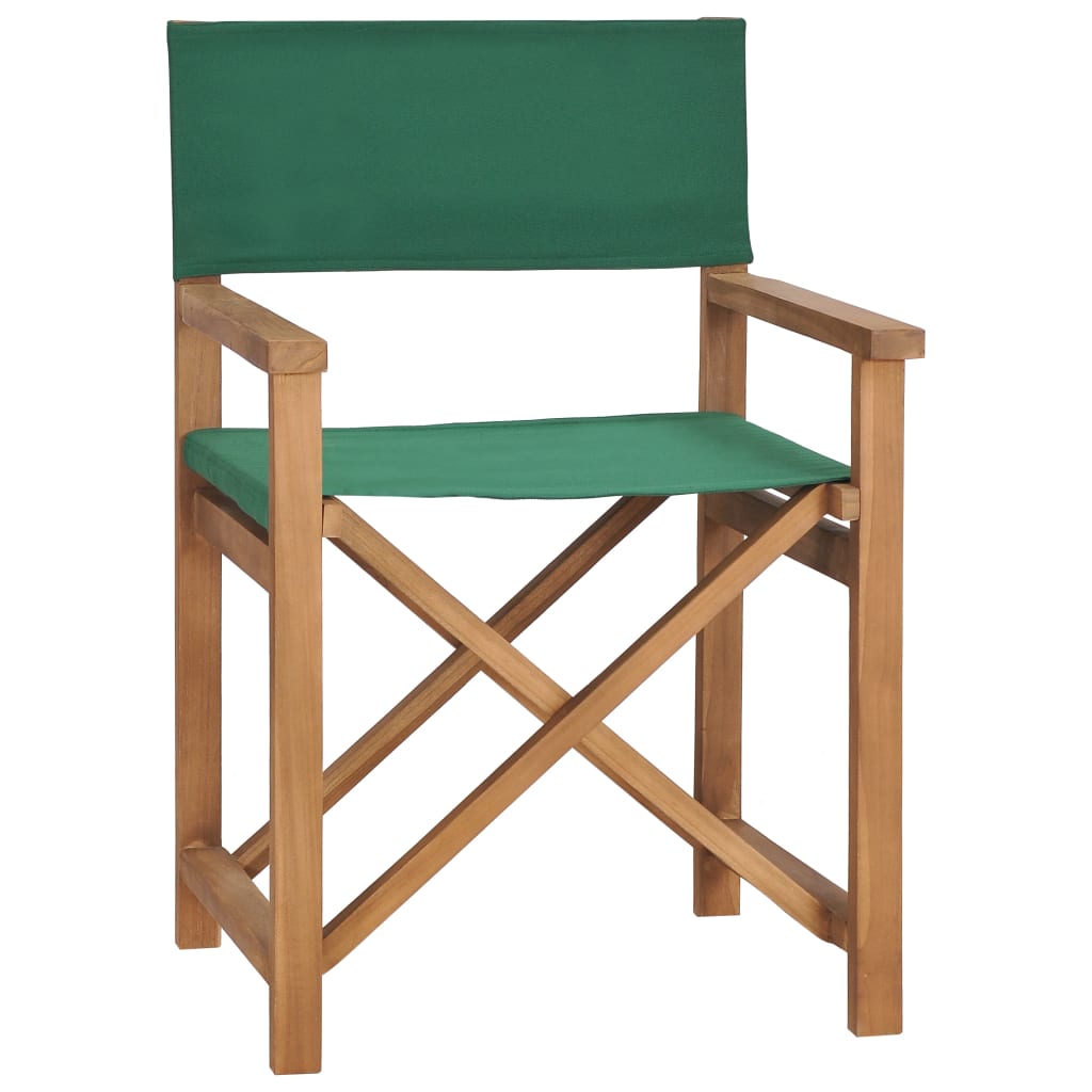 Scaun regizoral de gradina/terasa, vidaXL, Lemn, 57,5 x 54,5 x 85 cm, Verde