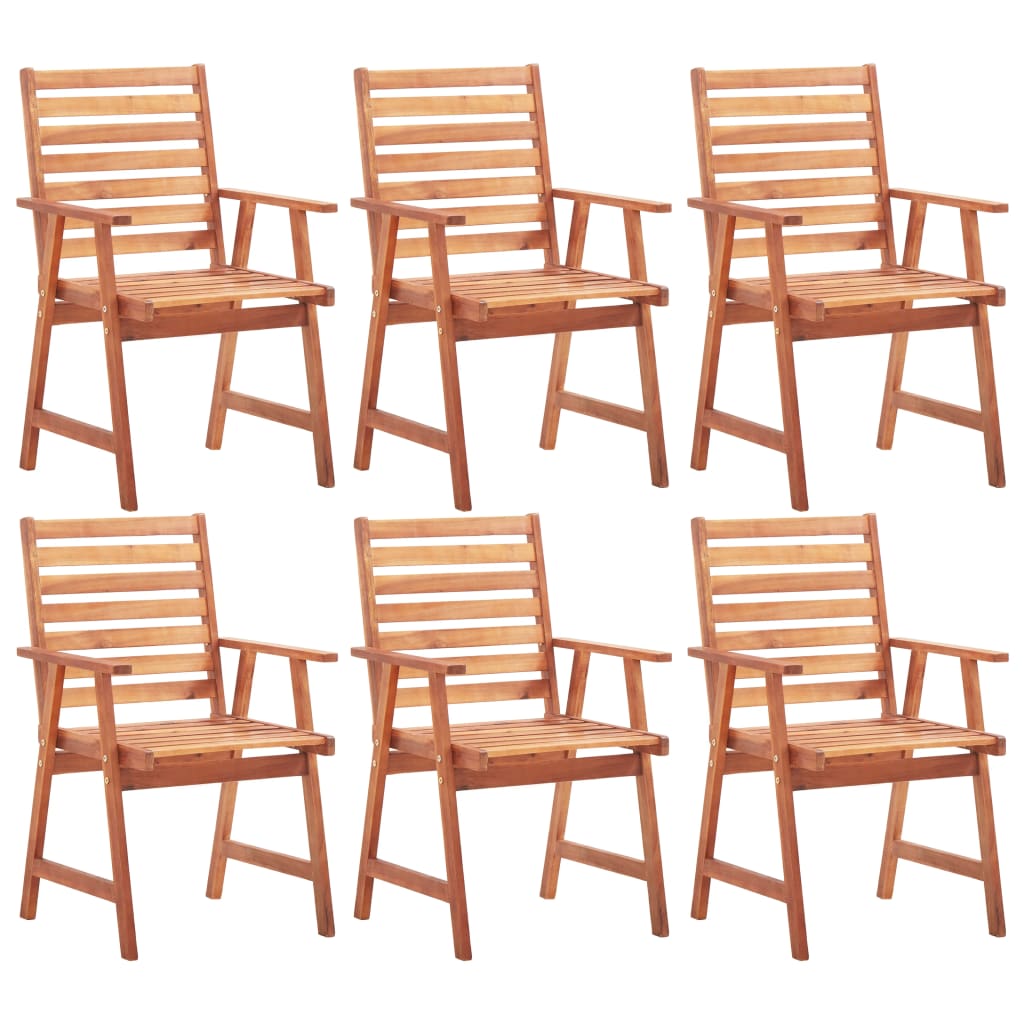 Set 6 scaune de exterior, vidaXL, Lemn, 56 x 62 x 92 cm, Maro