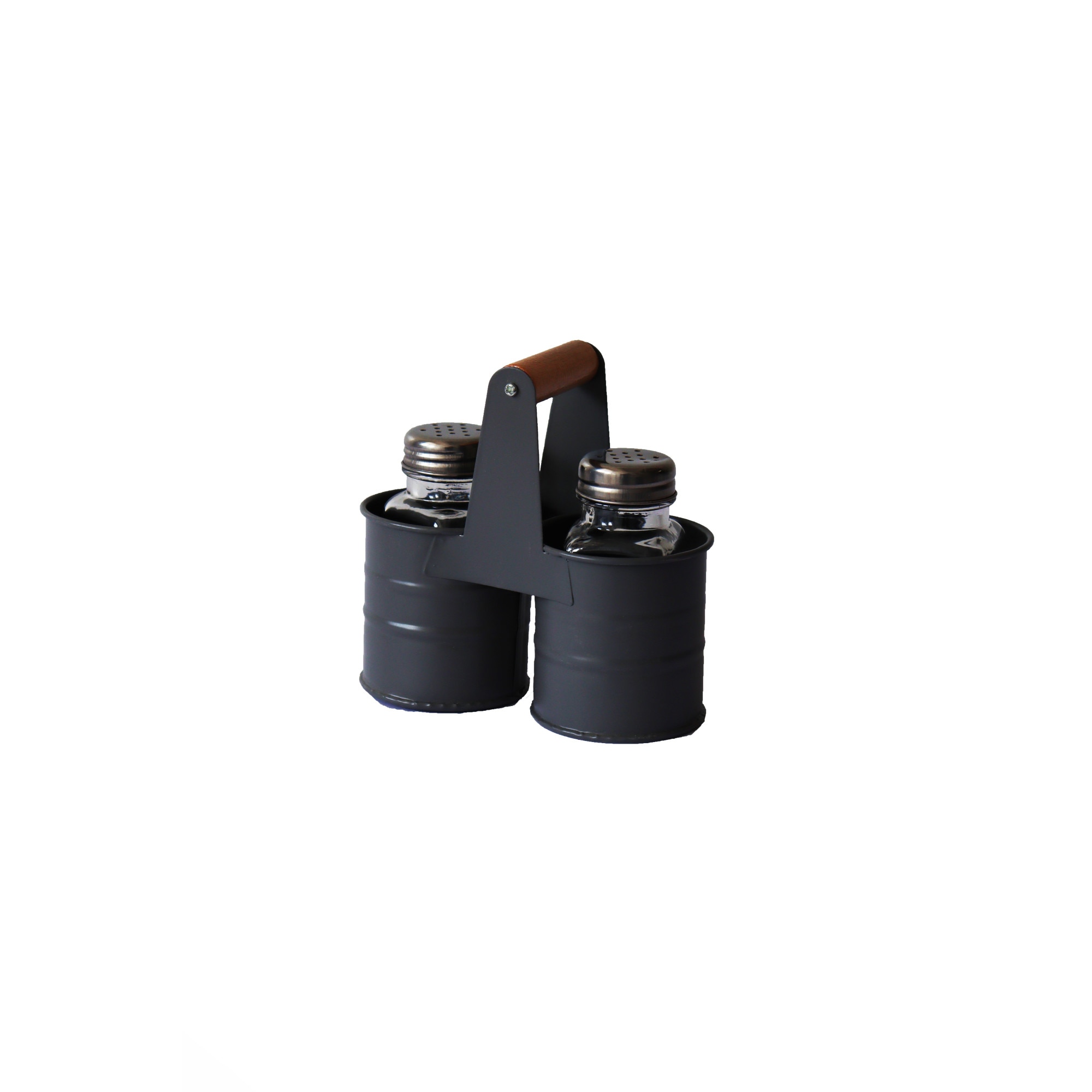 Set sare si piper Retro, 3 piese, gri