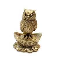 Bufnita Feng Shui pe pepita si monede remediu Feng Shui din Rasina, 40 mm lungime