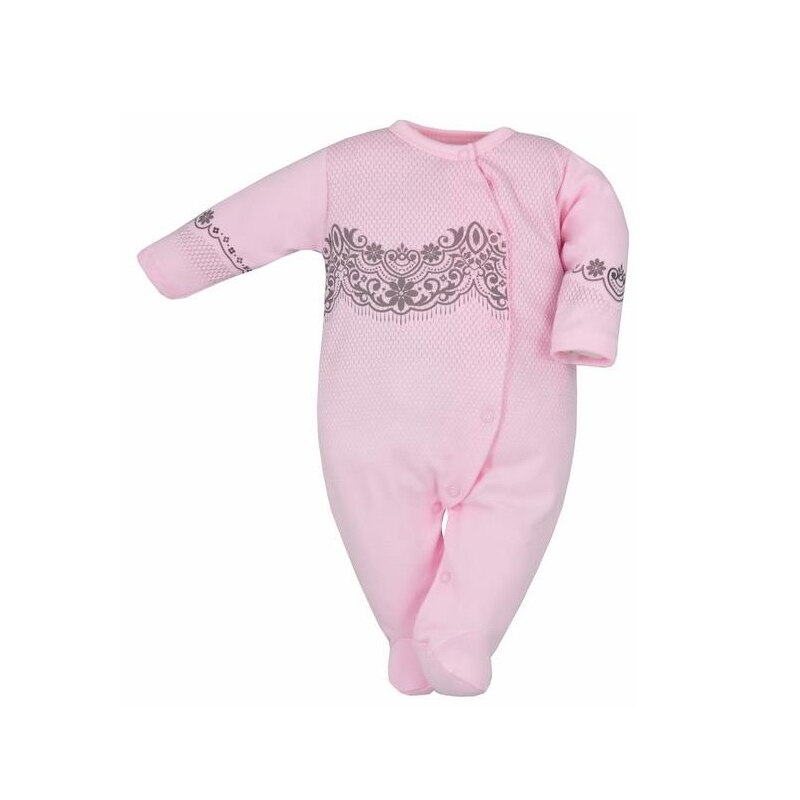 Salopeta cu maneca lunga pentru fete Koala Justin 04-889R, Roz, 62 cm