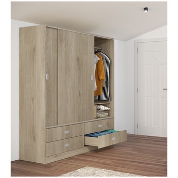 Dulap Irim Sweet, 150x57,5x201 cm, 2 usi glisante 4 sertare, Sonoma Arven Dulap Irim Sweet, 150x57,5x201 cm, 2 usi glisante 4 sertare, Sonoma Arven