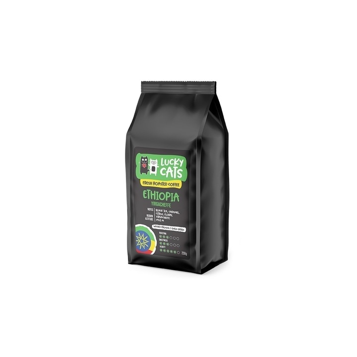 Cafea boabe Lucky Cats, Ethiopia, 250 g