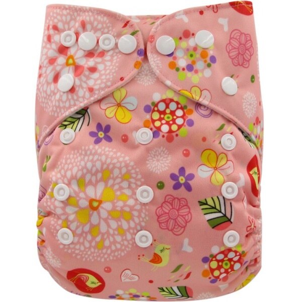 Scutec textil refolosibil bambus, Alvababy Flower Power, multicolor, 3-16 kg