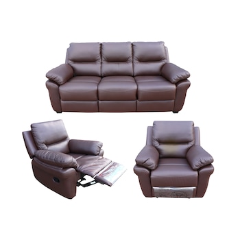 Set Md. 2813, Mobila Domnel, Canapea 3 locuri extensibila si 2 fotolii cu recliner manual, Piele naturala, Maro B309 Set Md. 2813, Mobila Domnel, Canapea 3 locuri extensibila si 2 fotolii cu recliner manual, Piele naturala, Maro B309