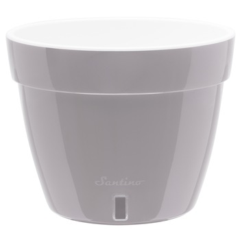 Ghiveci Santino Asti 2.5 L, antracit, cu sistem de auto-udare Ghiveci Santino Asti 2.5 L, antracit, cu sistem de auto-udare