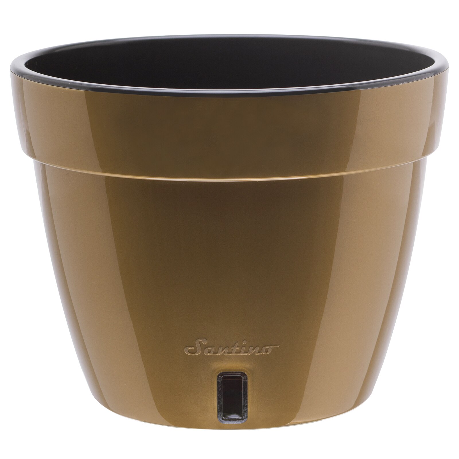 Ghiveci Asti 2.5L auriu-negru, cu sistem de auto-udare