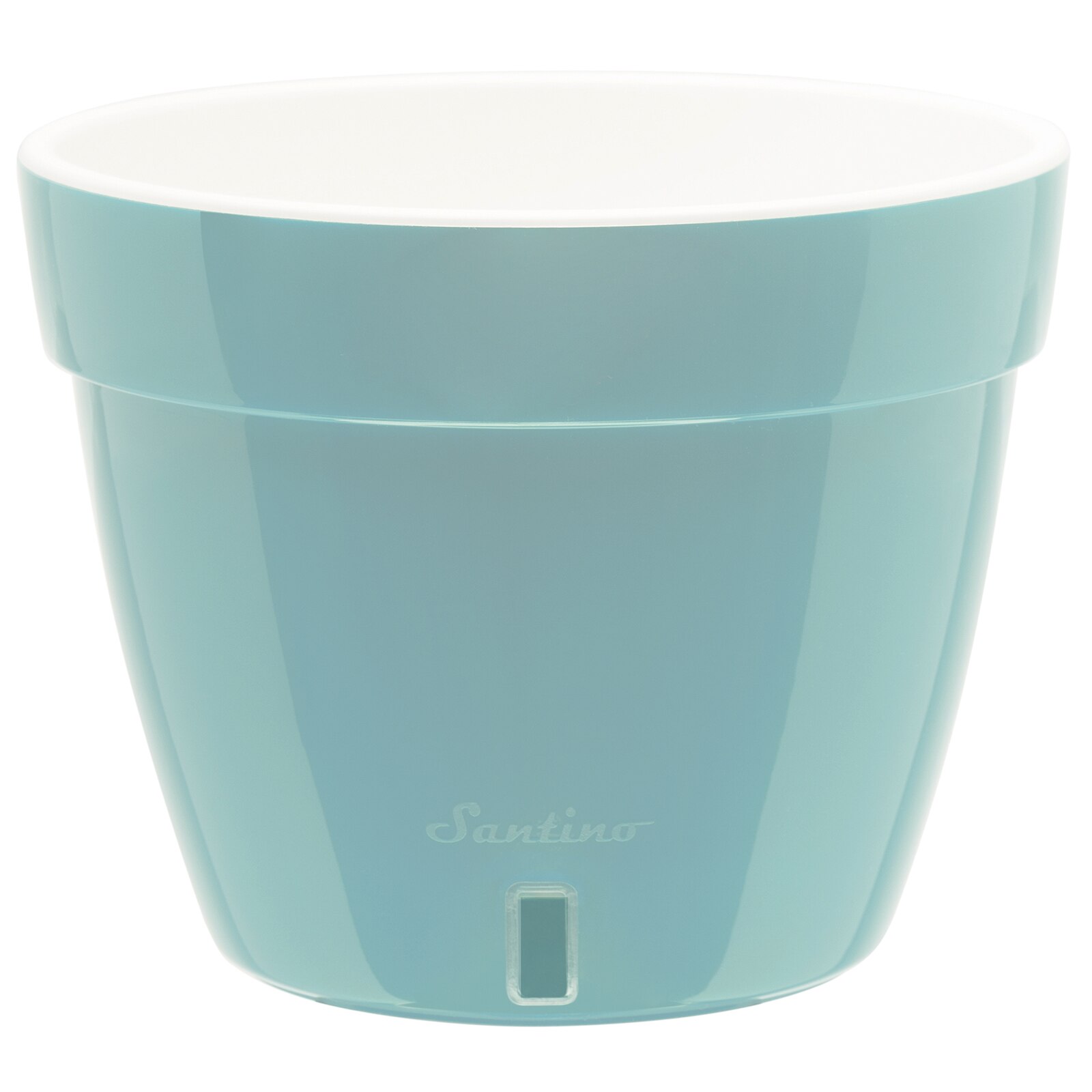 Ghiveci Asti 15L verde menta-alb, cu sistem de auto-udare