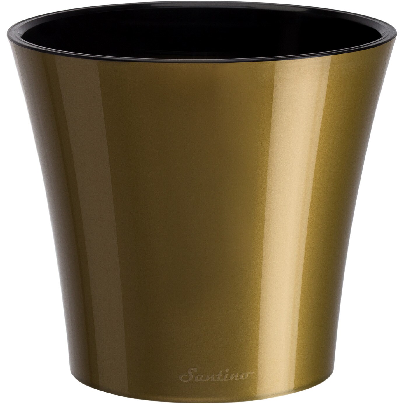 Ghiveci Arte 0.6L auriu-negru, cu sistem de auto-udare