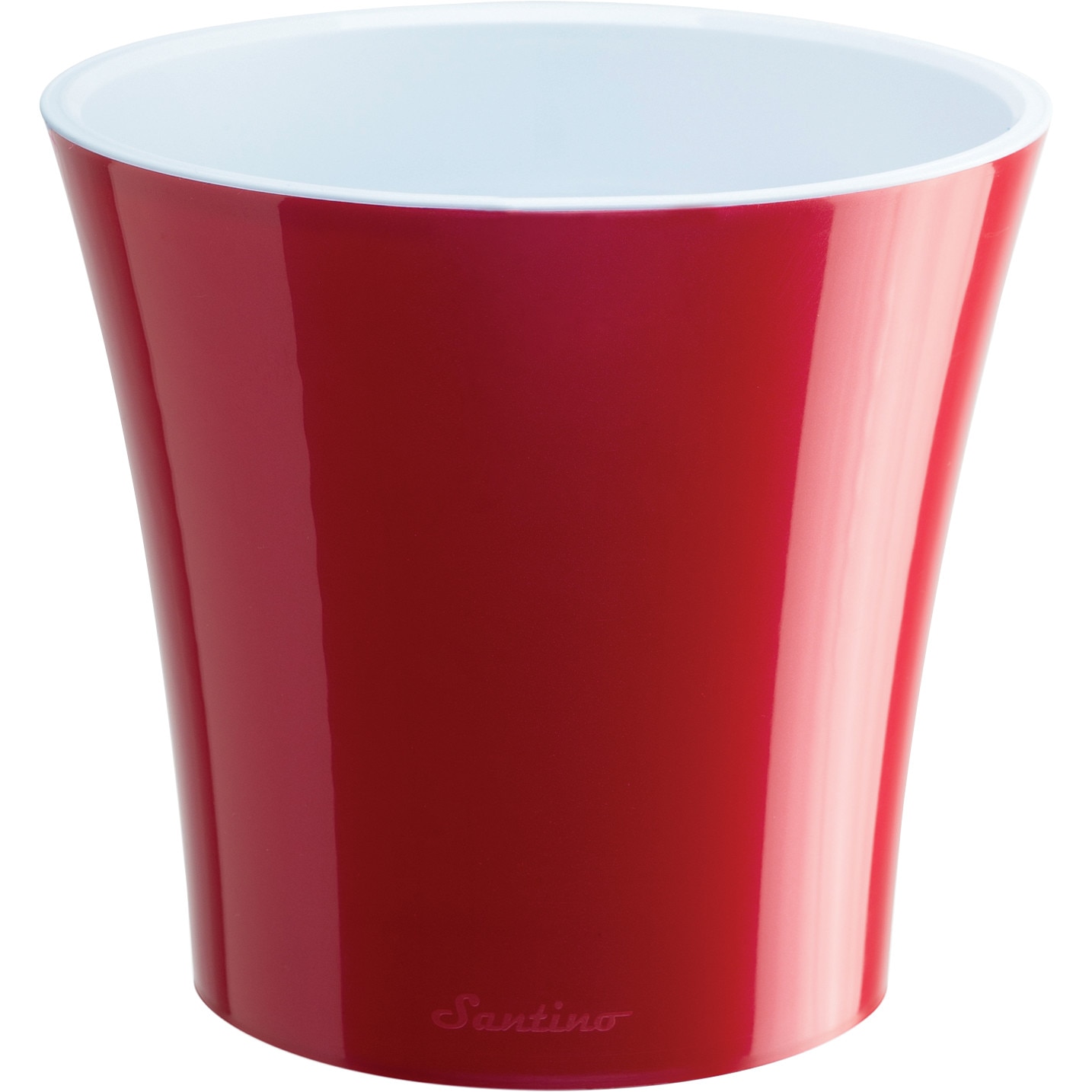 Ghiveci Arte 2L rosu sidefat-alb, cu sistem de auto-udare