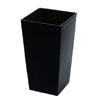 Ghiveci decorativ basic patrat inalt, 35x35x68cm, cu insert detasabil 20L, NEGRU glossy Ghiveci decorativ basic patrat inalt, 35x35x68cm, cu insert detasabil 20L, NEGRU glossy