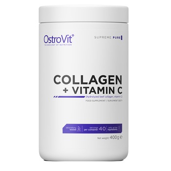 Supliment alimentar, Colagen (9500 mg) cu Vitamina C (500 mg), OstroVit Supreme Pure Collagen + Vitamin C - 400 g (40 doze) Supliment alimentar, Colagen (9500 mg) cu Vitamina C (500 mg), OstroVit Supreme Pure Collagen + Vitamin C - 400 g (40 doze)