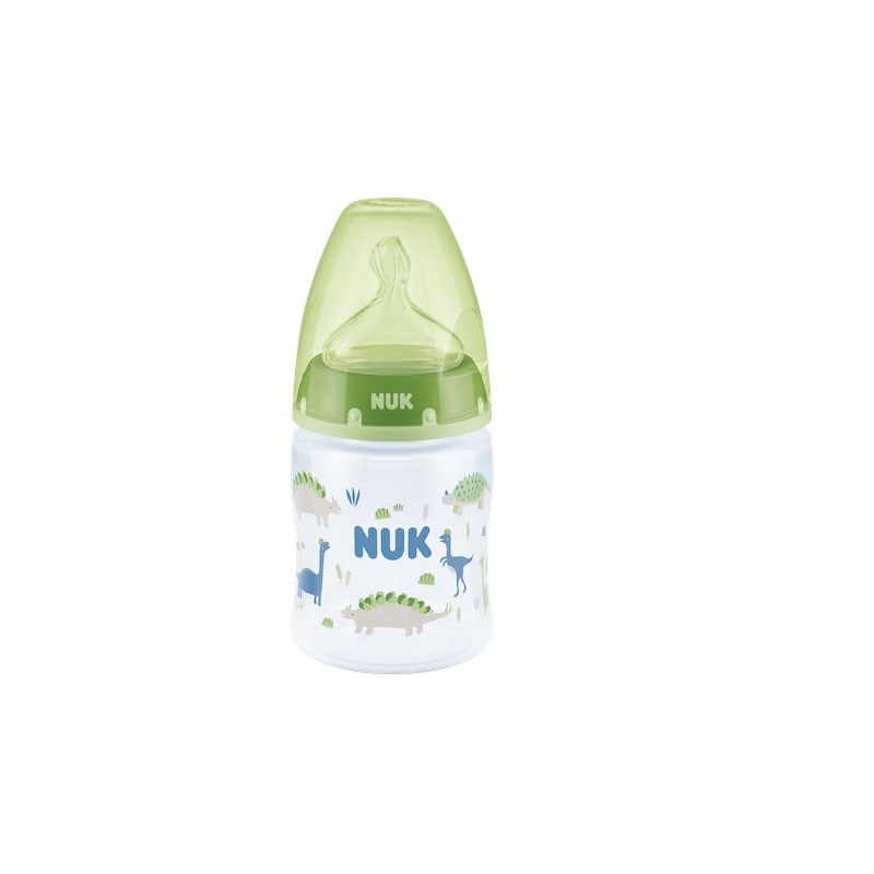Biberon din polipropilena cu tetina din silicon 150 ml Nuk First Choice+ 743735V-1, Verde 0-6 luni