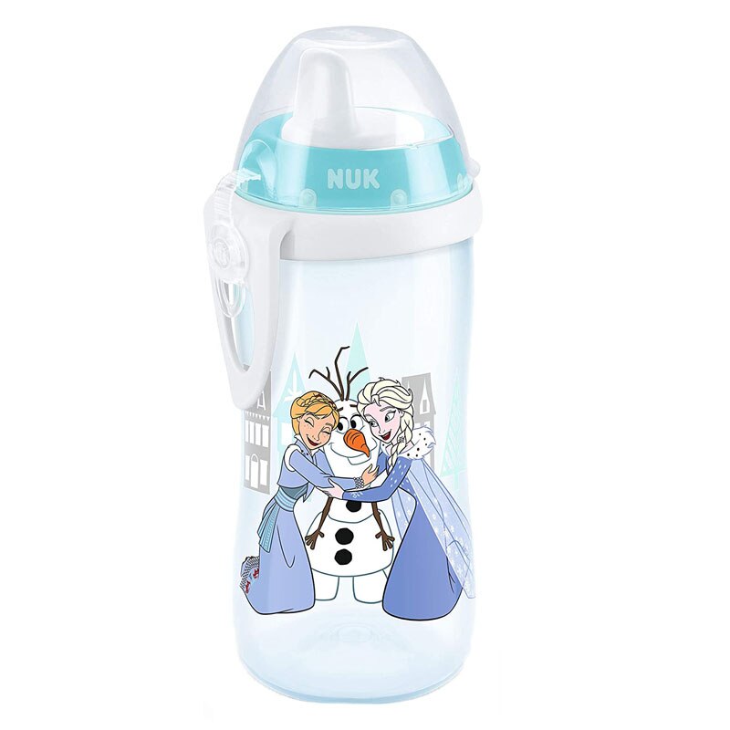 Biberon cu cioc tare 300 ml Nuk First Choice Kiddy Cup Frozen 751243, Albastru 12+ luni