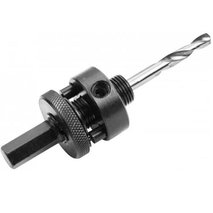 Adaptor carota bi-metal cu burghiu M2 HSS,tija 7/16,1/4x75 mm,32 mm-152 mm,Tolsen