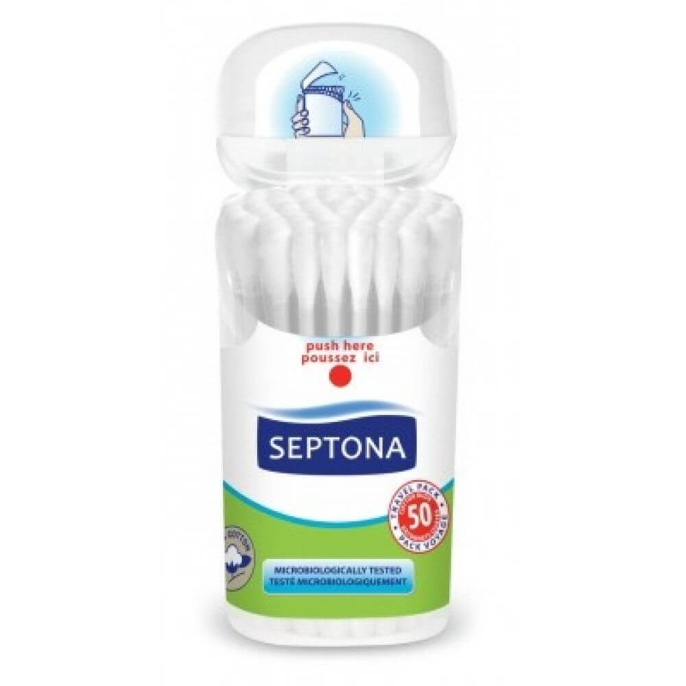 Betisoare Urechi SEPTONA, 50 Buc/Set, Culoare Alba, Articole Cosmetice