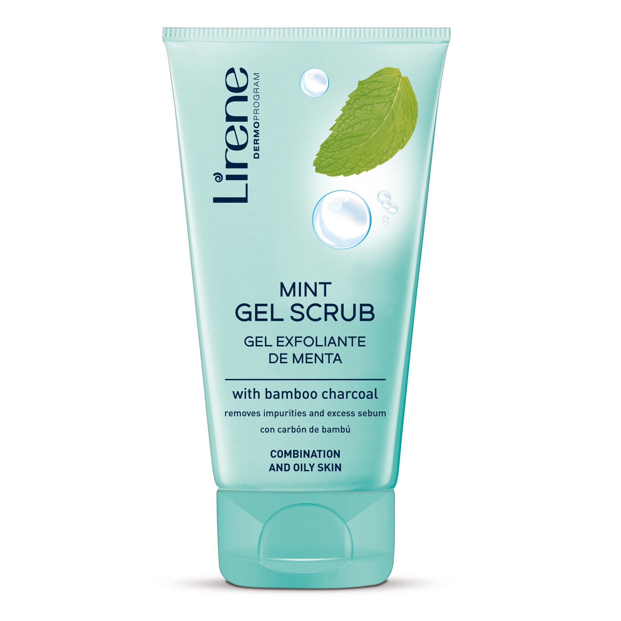 Gel facial exfoliant Lirene, cu extract de menta, 150ml