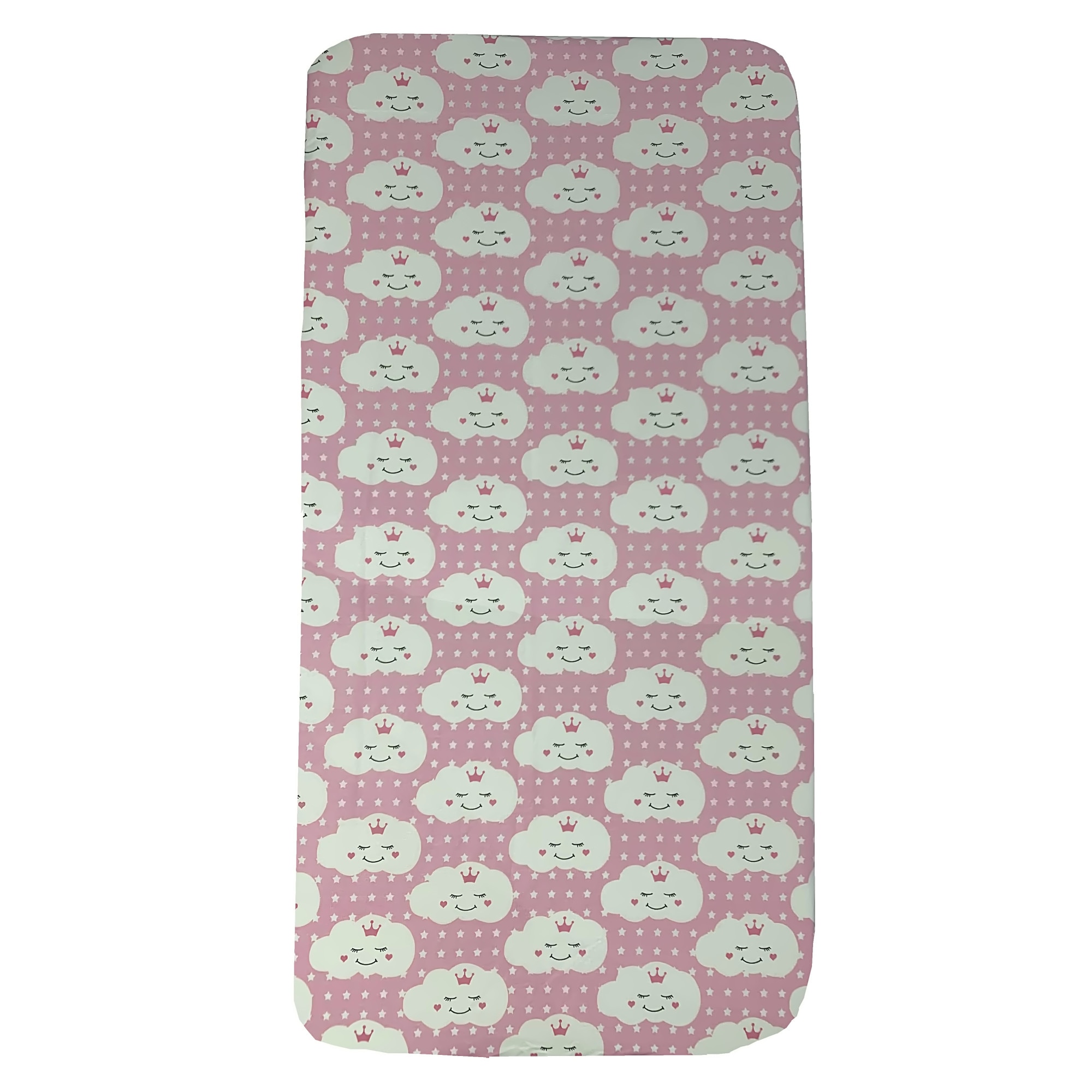 Cearsaf cu elastic pe colt pentru saltea copii 160x80 cm Deseda Norisori zambareti Roz