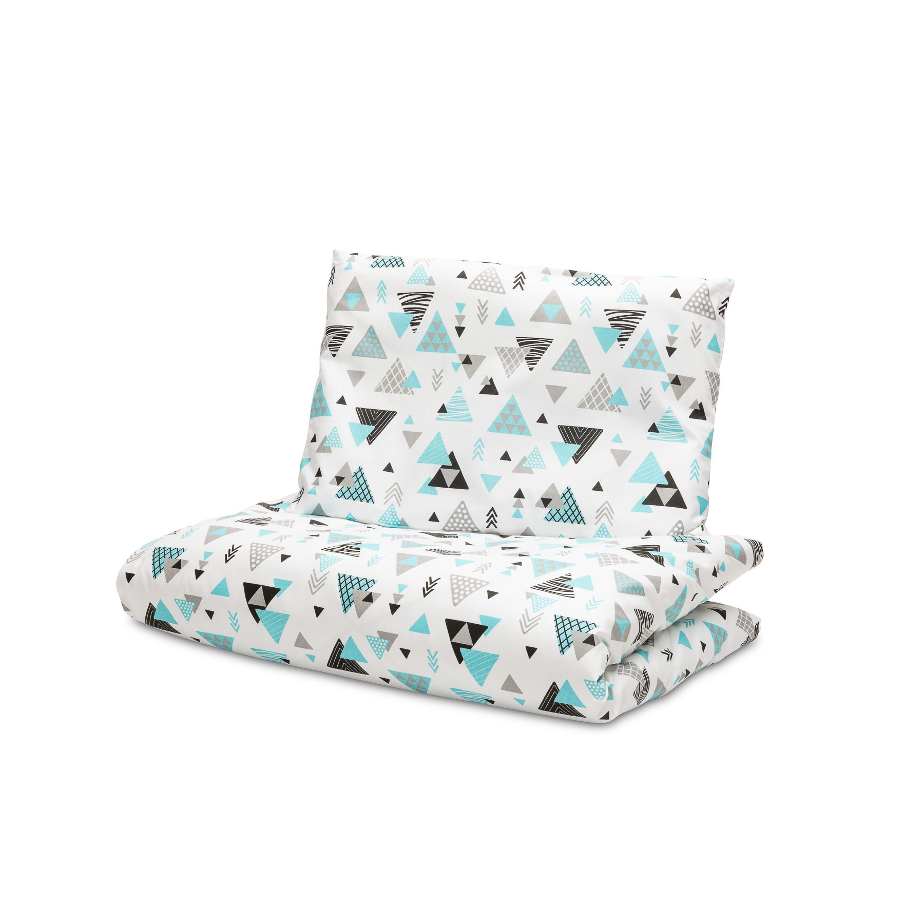 Set lenjerie de pat cu 2 piese Sensillo Triunghiuri Albasrte