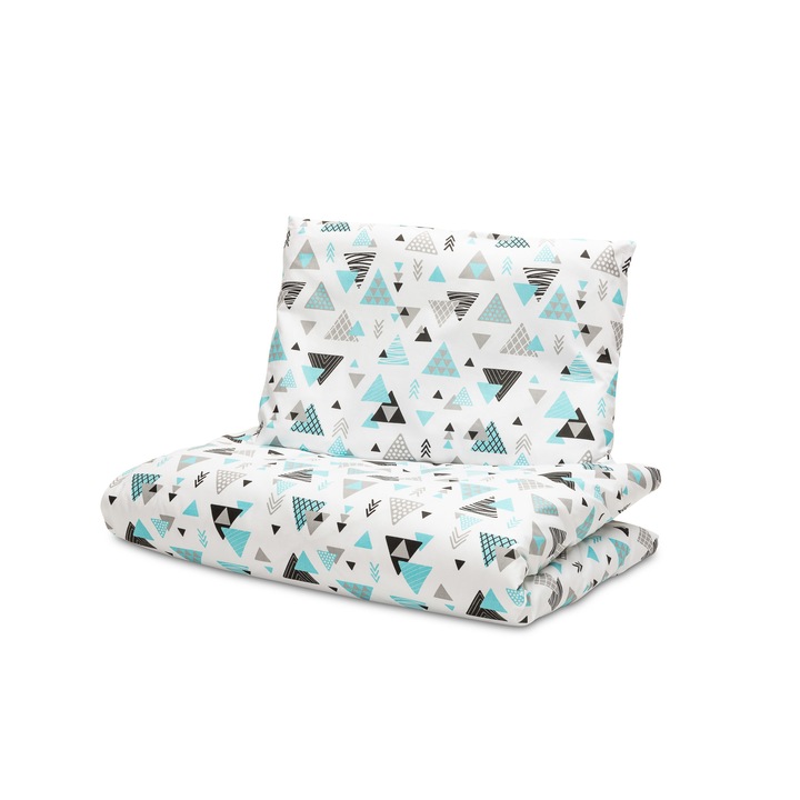 SENSILLO Детски спален комплект 100% памук, Спално бельо, възглавница - Триъгълници