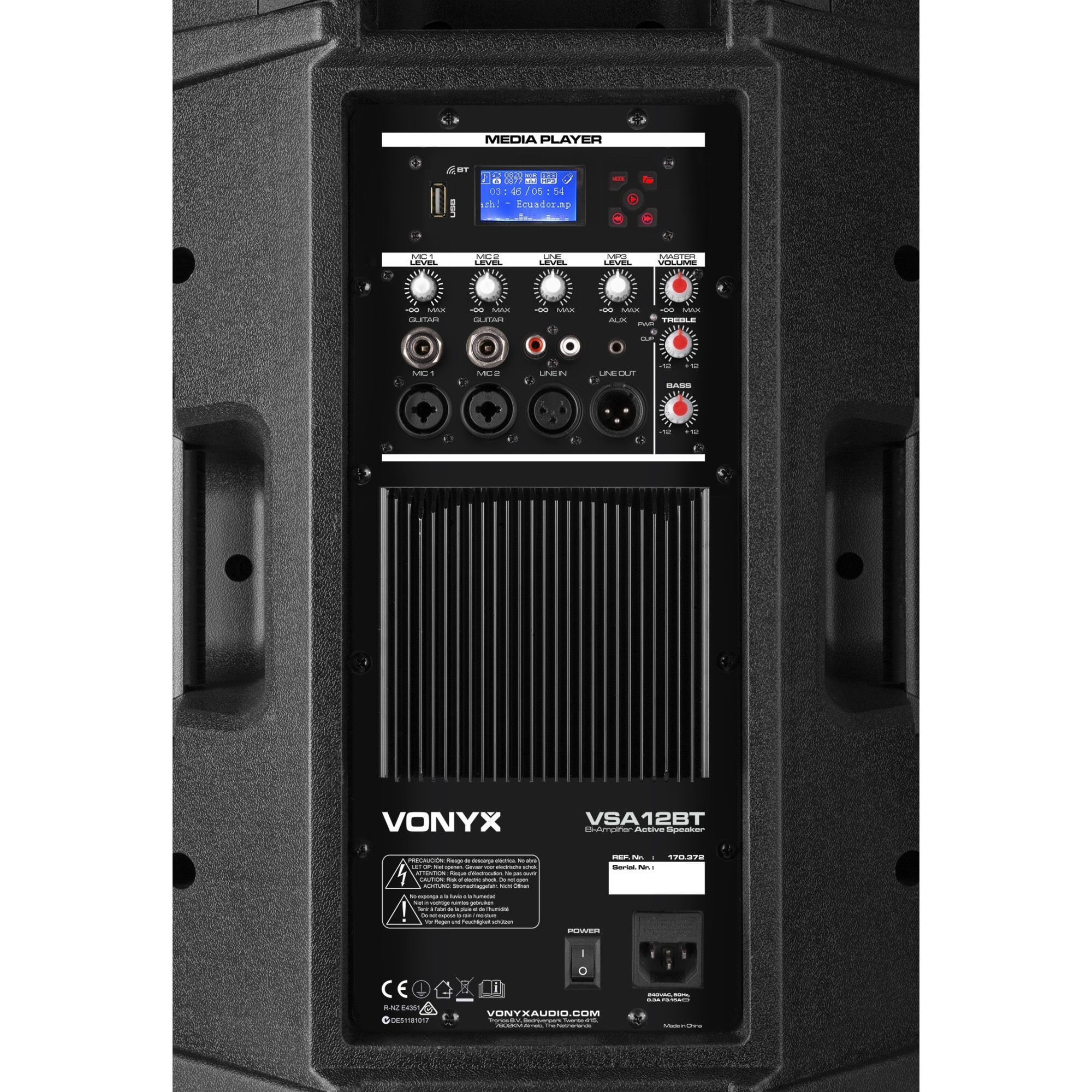 Boxa activa bi-amplificata, 12", 2x200W RMS, Bluetooth/USB, Vonyx VSA12BT