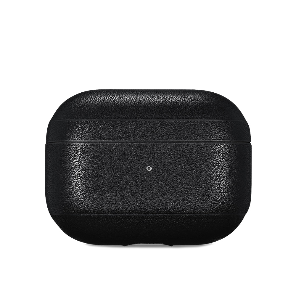 Carcasa, husa AirPods Pro - iCarer Nappa, din piele naturala nappa, interior microfibra, decupaj indicator Led, Negru
