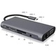 Хъб, USB 3.1 Тип-C DL-LINK WHV010, 10 в 1, 3 x USB 3.0, 1 USB Тип-C, 4K HDMI порт, 1080P VGA, RJ45 Gigabit Ethernet, SD TF карта, SD Audio