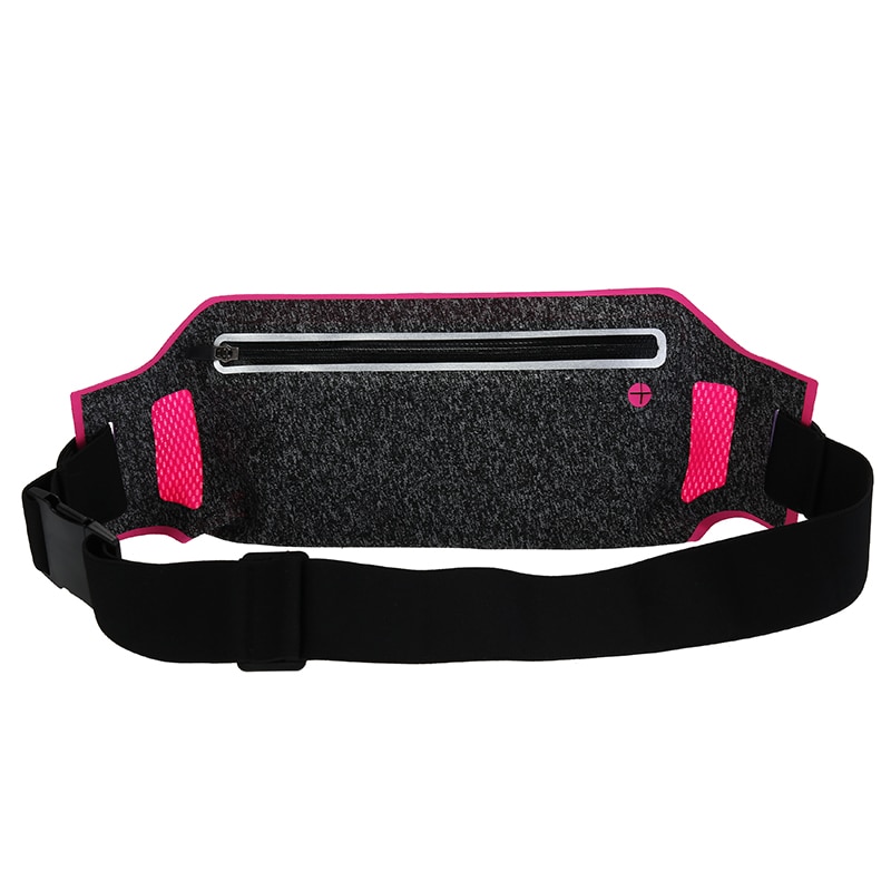 Borseta sport pentru alergat cu buzunar pentru telefon mobil si accesorii, centura elastica si reglabila, material impermeabil, Roz Trandafiriu, BBL1597