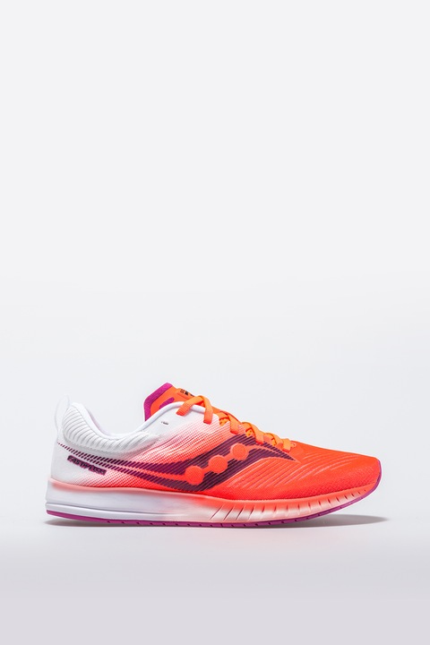 Saucony, Pantofi cu model colorblock, pentru alergare Fastwitch 9, Corai/Alb, 8