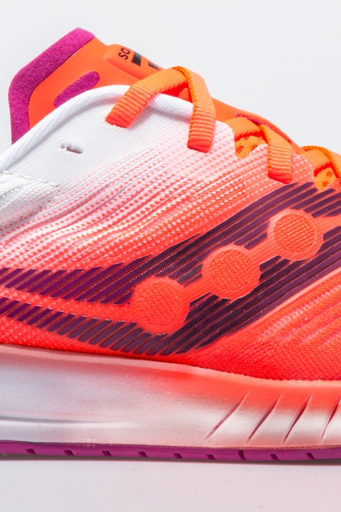 Saucony, Pantofi cu model colorblock, pentru alergare Fastwitch 9, Corai/Alb, 8