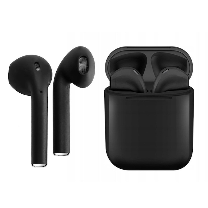 Безжични слушалки TWS Planet Tech Bluetooth 5.0 Pop Up Toch Charging Box, Черен