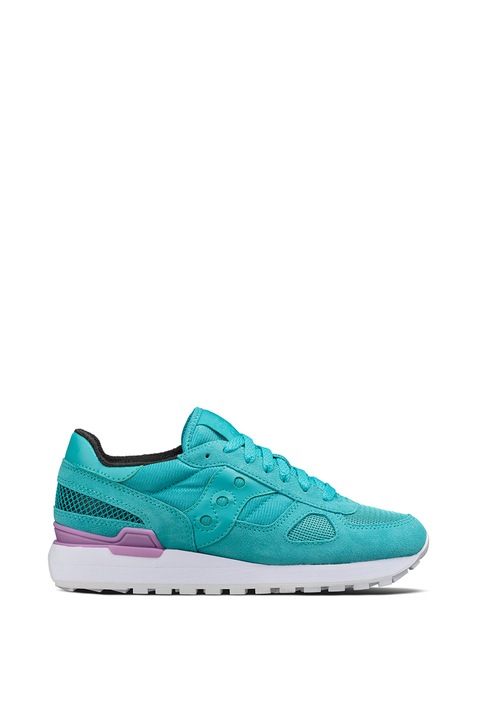 Saucony, Pantofi sport cu insertii de piele intoarsa Shadow Original, Albastru aqua, 6