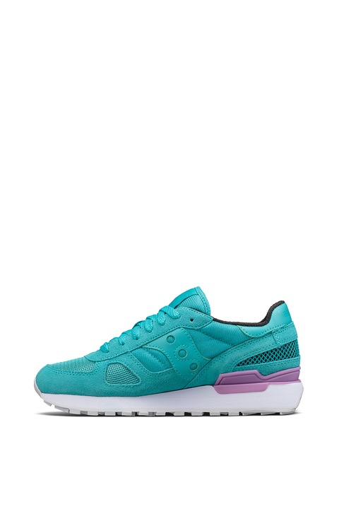 Saucony, Pantofi sport cu insertii de piele intoarsa Shadow Original, Albastru aqua, 6