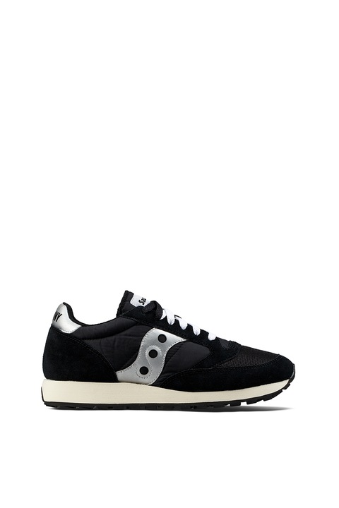 Saucony, Pantofi sport cu insertii din piele intoarsa Jazz Original, Negru/Argintiu, 11