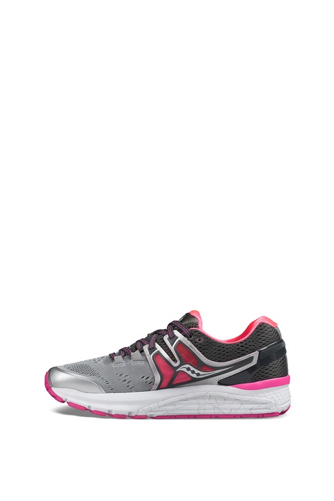 Saucony, Pantofi pentru alergare Hurricane ISO 3, Gri/Roz/Alb, 7
