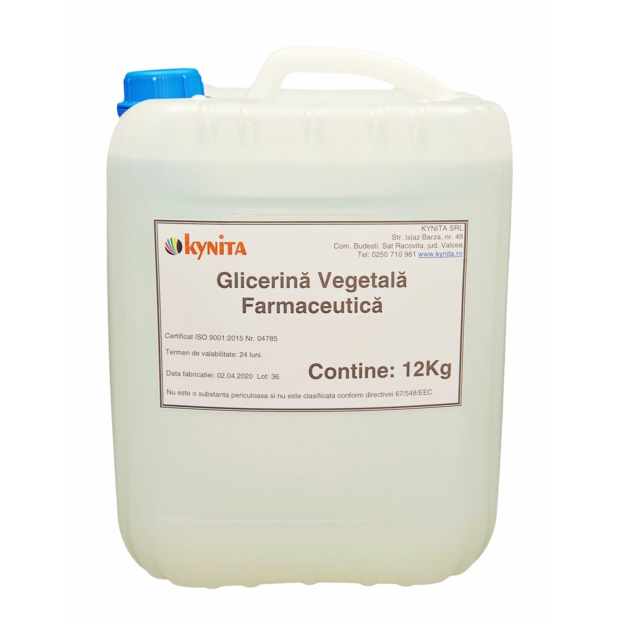 Glicerina naturala vegetala farmaceutica 99,8% 12KG